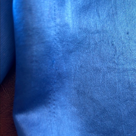 Karen Kane Elegant Blue Satin like Women's Blouse - Picture 8 of 8